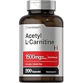 Horbäach Acetyl L-Carnitine 1500mg | 200 Capsules | Extra Strength Supplement | Non-GMO & Gluten Free