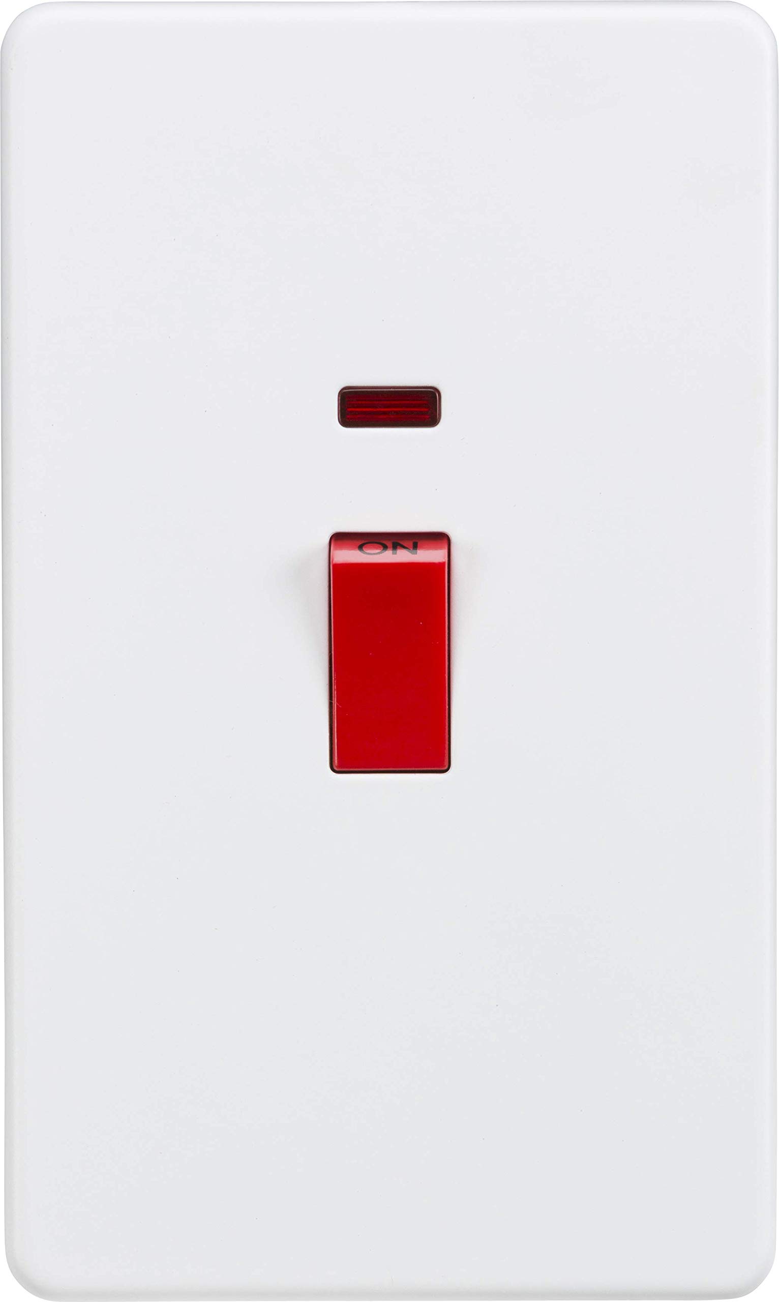 Knightsbridge SF8332NMW Screw Less 45A 2G DP Switch with Neon, White