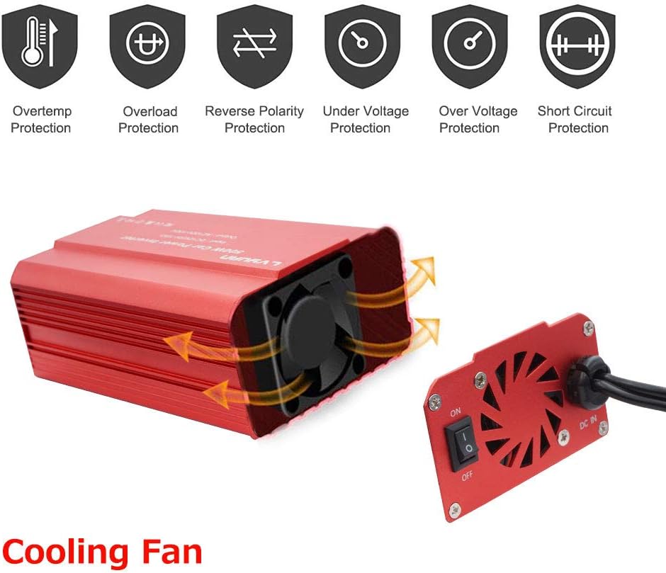 LVYUAN 500W Power Inverter DC 12V to 110V AC Car Inverter with 3.1A Dual USB Car Adapter: Car Electronics