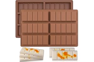SAKOLLA Wax Melt Molds Silicone,Rectangle Silicone Wax Melt Chocolate Bar Mold For Wickless Wax Melt Candles Chocolate Bakeware Molds