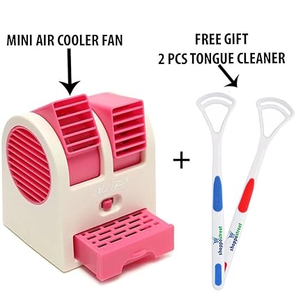 ShoppoStreet Mini Fan & Portable Dual Bladeless Small Air Conditioner Water Air Cooler Powered By Usb