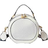HEBIMEN Women's Retro Flower Printing Handbags and Crossbody Bags,Female Purses Quilted Versatile Round Bags Satchel Bags
