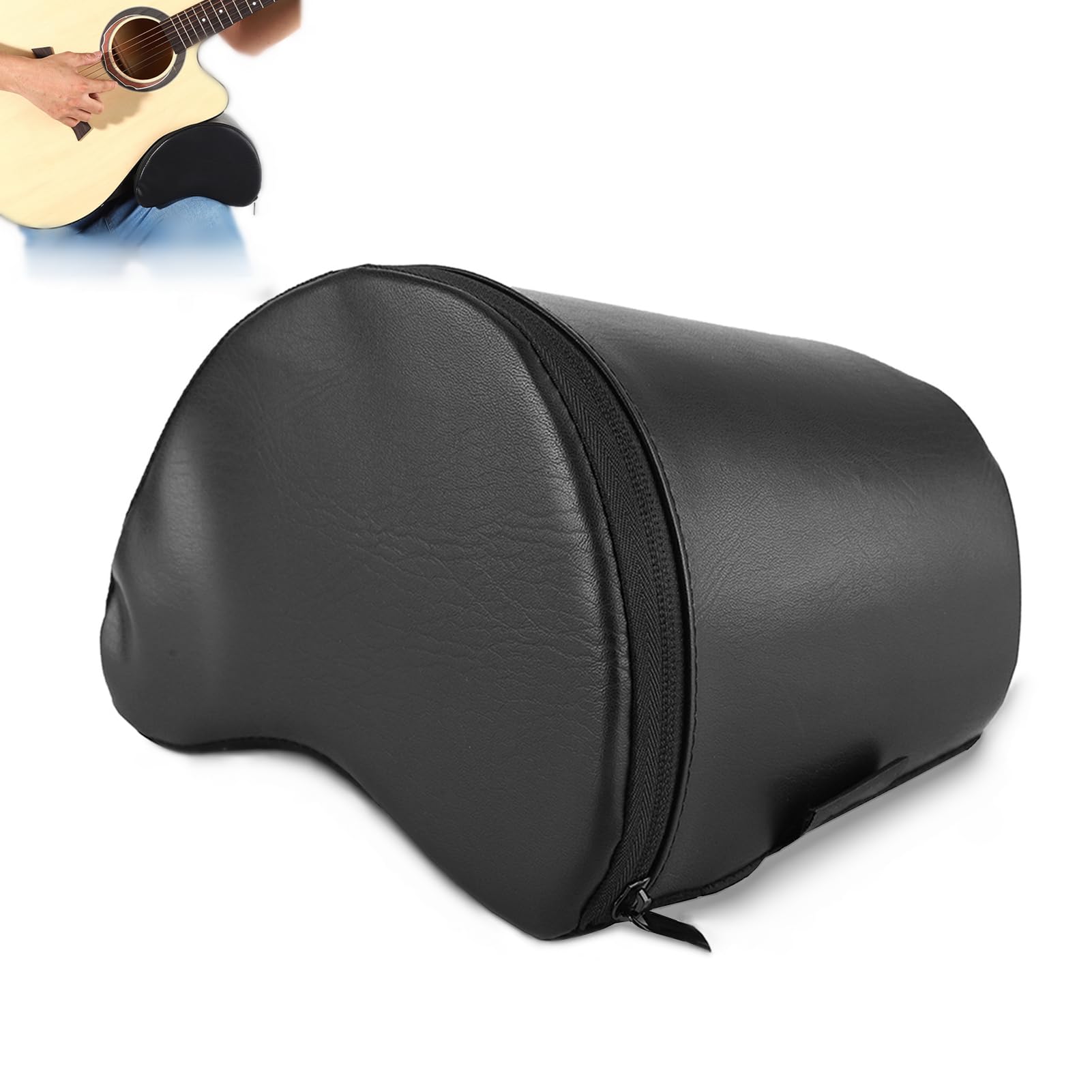 Guitar Leg Support, Build-in Soft Sponge Classical Guitar Cushion Leg Pad Foot Rest for Classical Electric Guitar Bass, Black