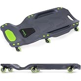 AFF Viking 42" Mechanic's Creeper, Low Profile Ergonomic Design, Heavy Duty | 440 lbs Capacity, 4.65" Height Clears Most Vehicle Undercarriages, Padded Headrest, Shoulder Relief, Tool Trays, HDPE Body