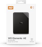 WD 6TB Elements AE Portable External Hard Drive USB 3.2 Gen 1 Black view 2