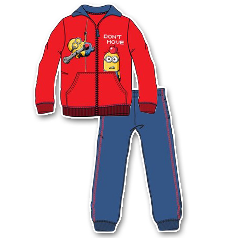 Minions Tuta Da Ginnastica Tasche a Marsupio 2 Pz Bambino Minions Tuta Da Ginnastica Tasche a Marsupio 2 Pz Bambino "Don t Move" Autunno Inverno Novit Prodotto Ufficiale HO1359 [3 anni 96 cm