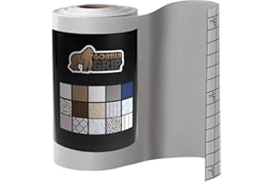 Gorilla Grip Peel and Stick Paper for Book Covers, Countertops, Drawers, Kitchen Cabinets, Shelves, and Crafts, Protective Easy Install Removable Vinyl Adhesive Liners, 11.8 in x 20 FT Roll, Gray