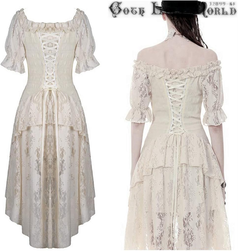 Amazon ゴスロリワールド Dil ゴスロリ スチームパンクパフスリーブ ワンピース ワンピース チュニック 通販