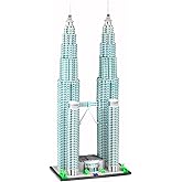 Malaysia Twin Towers - Blocks Set,5839 PCS 1:800 Landmark Model for Adults | Falagil Iconic Petronas Tower Architecture Replica, Modular Skyscraper Kit, Elegant Collectible Display Hobby Gift