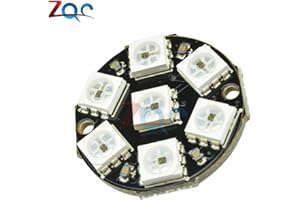 RELAND SUNG 7-Bit 7 Bits LED WS2812 5050 RGB LED Ring Lamp Light with Integrated Drivers for Arduino Reverse Polarity Protection IC Control
