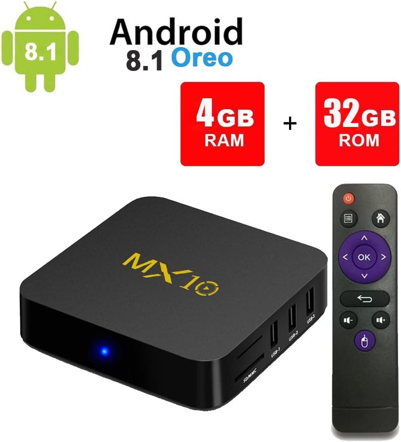 Android 8.1 TV BOX, 2018 Newest MX10 4GB 32GB Smart TV Amazon.co.uk