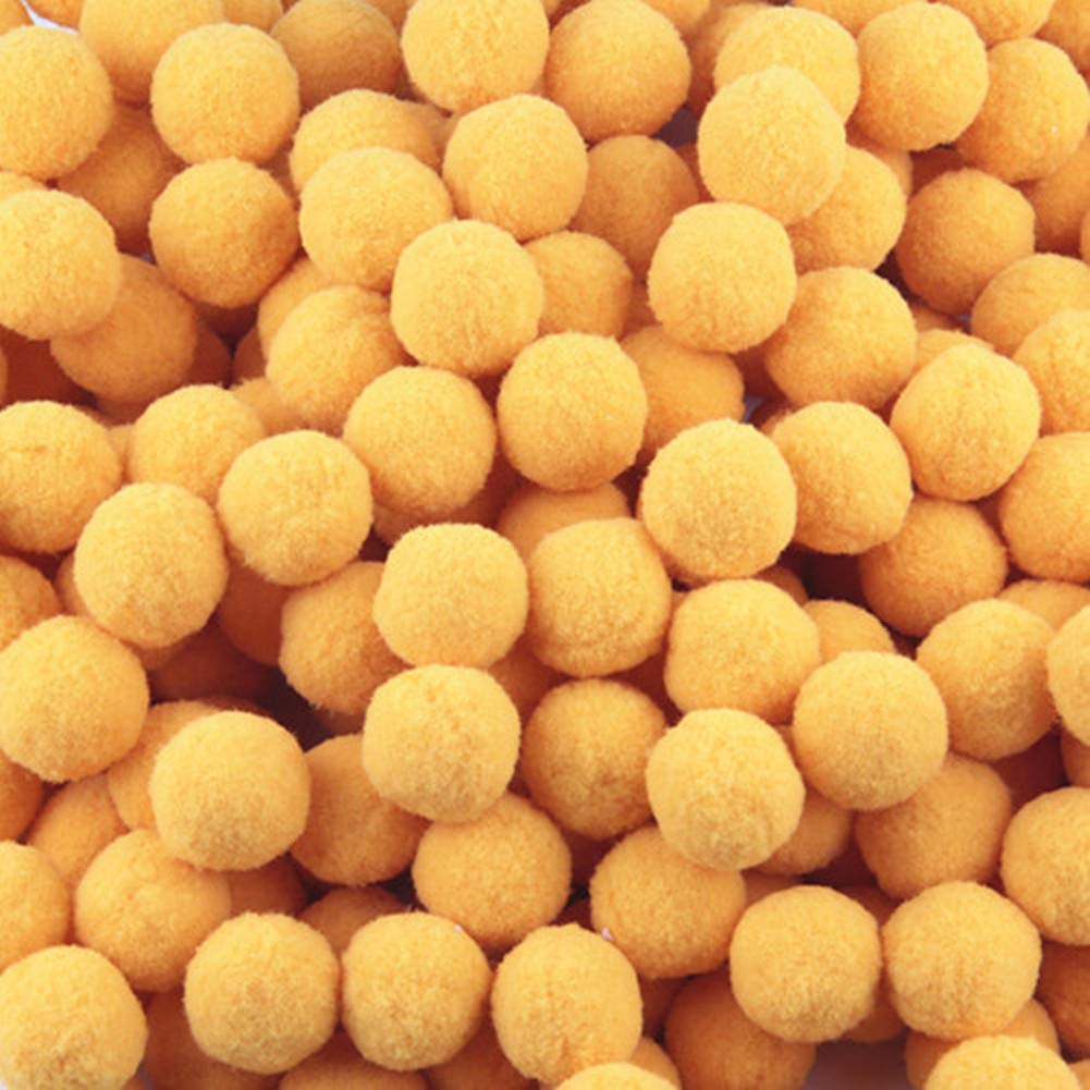 500 Pack Fluffy Pom Poms for Craft,High Density Pompoms Balls for DIY Crafts Jewelry Making Hair Accessories Clothing Hat Embellishment 10mm,Gold