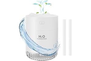 kissleaf 350ml Air Humidifiers for Bedroom Cool Mist，Small Portable Humidifiers for Plants, USB Rechargeable Humidifier for Office, Nursery,Car, Travel (3 Filter, White)