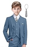 Blue Gray Suit for Boys Tuxedo for Kids Suits Size