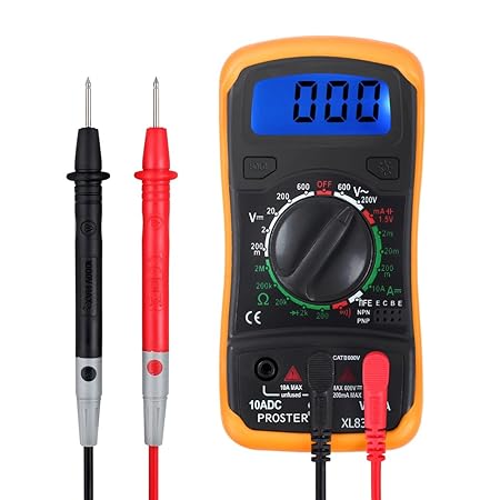 Proster Digitaler Multimeter mini digitaler Mulitmeter Manueller Bereich Voltmeter Ammeter Ohmmeter DMM DC Strom Spannung Wid