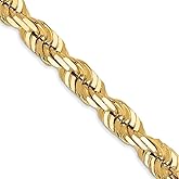 10k Yellow Gold 5.5mm Diamond-cut Rope Chain Necklace 20" to 30"