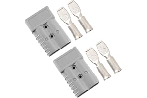 micrl 2 Pcs 2/0 Gauge 350 Amp Battery Quick Connect/Disconnect, Jumper Cable Plug Connector Kit for Recovery Winch, Towing Systems(Grey)