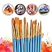 Artist Paint Brush, [Bonus a Free Paint Tray Palette] Creland Paint Brush Set 10 pcs Nylon Hair Acrylic Paint Brush for Watercolor Oil Acrylic Painting