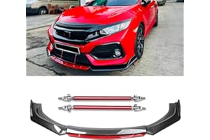 KEEPDSGN 4PCS Universal Car Front Bumper Lip Body Kit Splitter Spoiler Diffuser Protector with Adjustable 8"-11" Support Spli