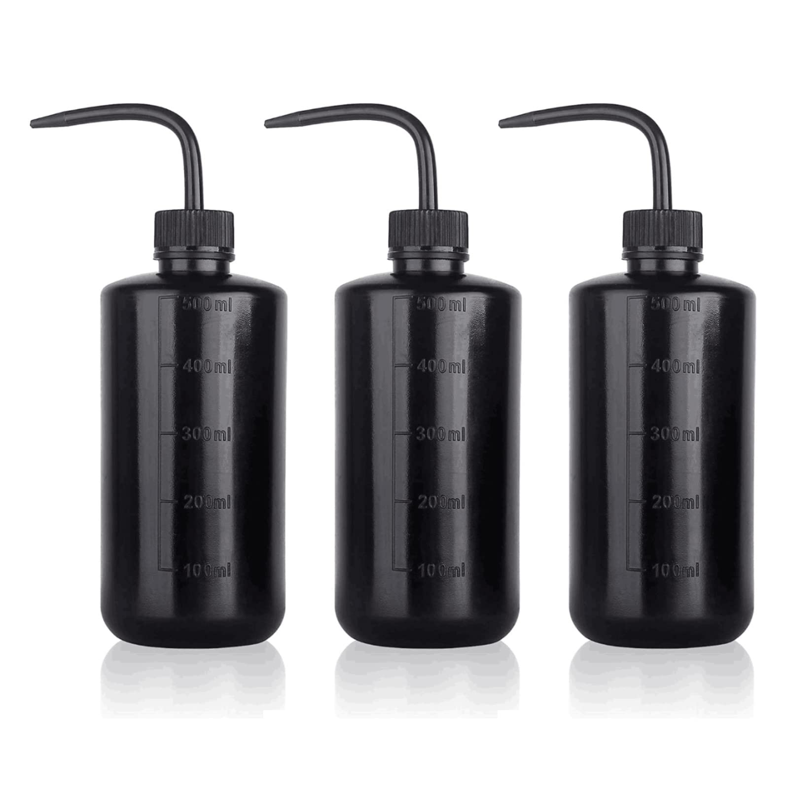 UPTATSUPPLY 3 PCS Tattoo Bottle Squeeze Wash Bottle Convenient Green Soap Supply Wash Tattoo Accessories (500ml Black)