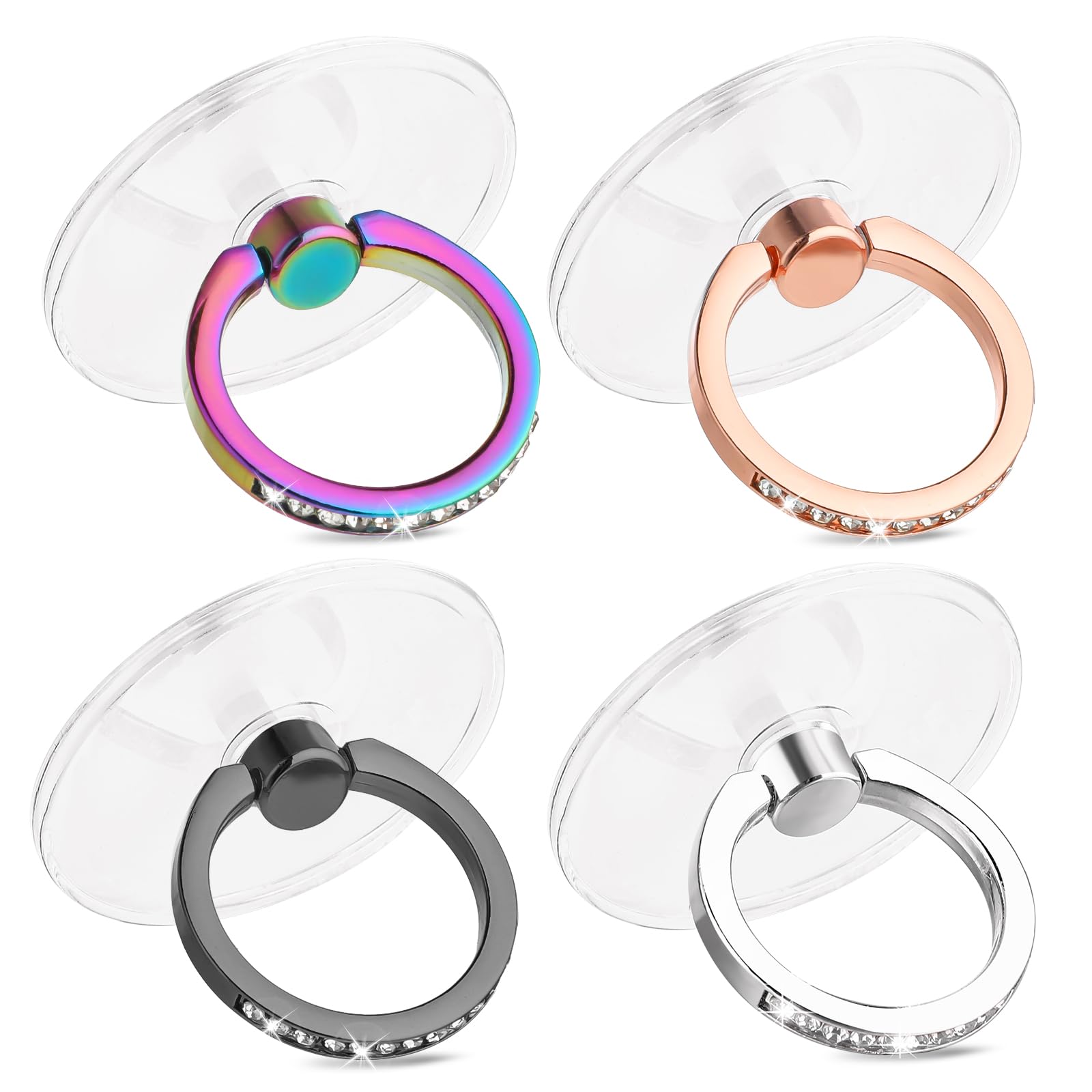 Ymapinc Cell Phone Ring Holder, Phone Case Ring, Bling Phone Ring Holder Grip with Rhinestone Finger Grip 360° Rotation Compatible with Phones Tablets Case
