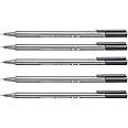 Staedtler Triplus Fineliner Pens gray color 5 Pcs./Pack