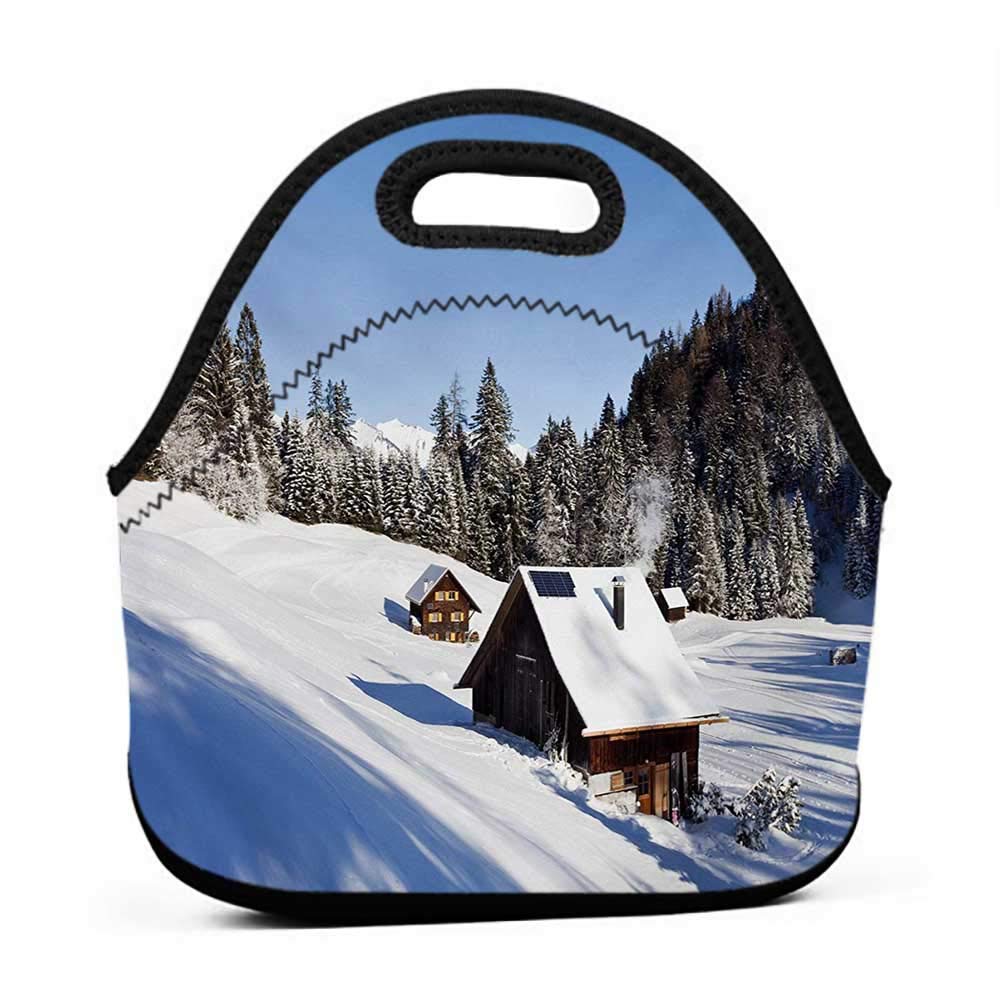 Amazon Com Rugged Lunchbox Winter Log Cabins In The Mountains