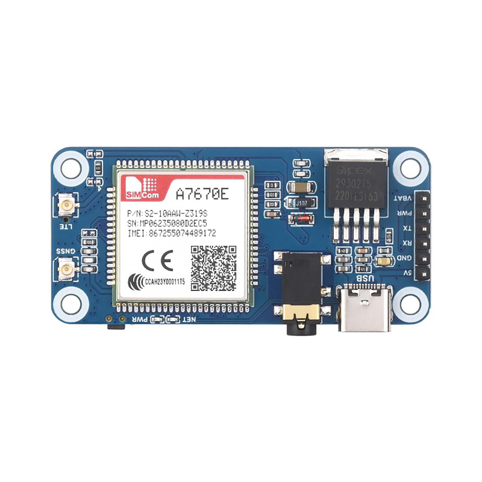 Photo 1 of Coolwell Cat-1/GSM/GPRS/GNSS HAT for Raspberry Pi Raspberry Pi 5 4B+ 4B 3B+ 3B 2B+ Zero W WH Jetson Nano Based On A7670E Module GNSS Positioning Support LTE Cat-1 / 2G