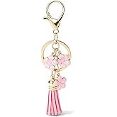 Angyape Flower Keychain Fall Tassel Bag Charms Purse Charms for Handbags Cute Keychains for Car Keys Gifts for Women