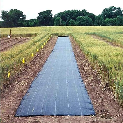 Anpatio 4 ft. x 50 ft. Heavey Duty Weed Barrier Black Durable Polypropylene Woven Stabilization Landscape Fabric High Water Permeability Garden Ground Cover Tarp