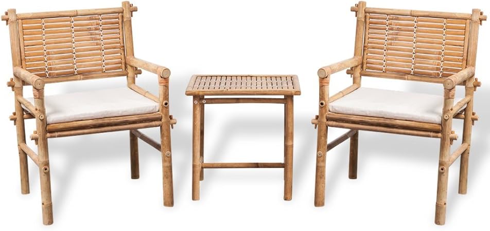 Amazon De Vidaxl 5tlg Gartenmobel Set Sitzgruppe Gartengarnitur Sitzgarnitur Stuhl Bambus