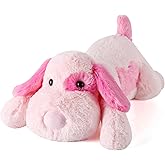 meowtastic Pink Dog Weighted Stuffed Animals - 22 Inch 4.5 Pounds Weighted Plush Dog Stuffed Animals - Big Stuffed Dog Plush Pillow - Cute Plush Toys Gifts for Kids & Adults (22" 4.5 lbs)