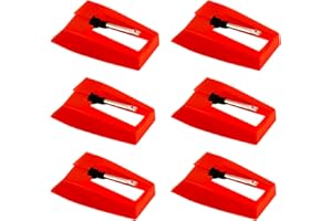 6pcs Record Player Needle, ABS Turntable Replacement Needle Durable Record Player Replacement Accessory for Phonograph (Red)