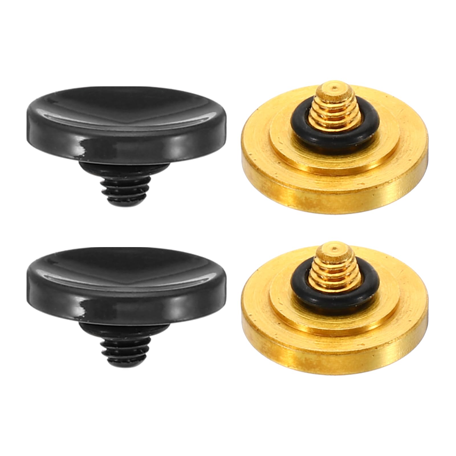 PATIKIL Camera Shutter Button, 2 Pack Soft Shutter Release Button Pure Copper Camera Button Concave Suitable for Nikon for Fujifilm for Leica DSLR/SLR Camera, Black Golden