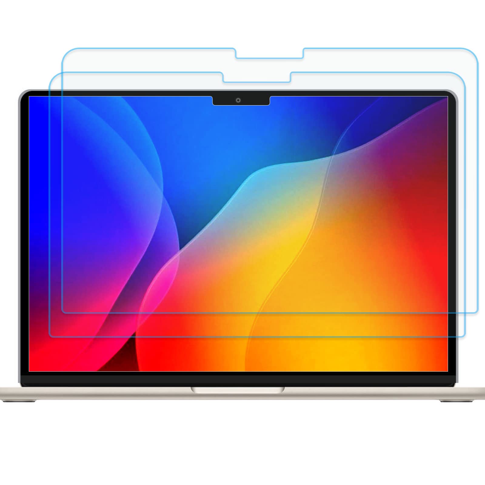 CUJINWIN 2 Pack Screen Protector Compatible with MacBook Air 13.6 inch 2024 2022 M3 A3113 M2 A2681, Anti Glare Matte Laptop Screen Protector (HD)