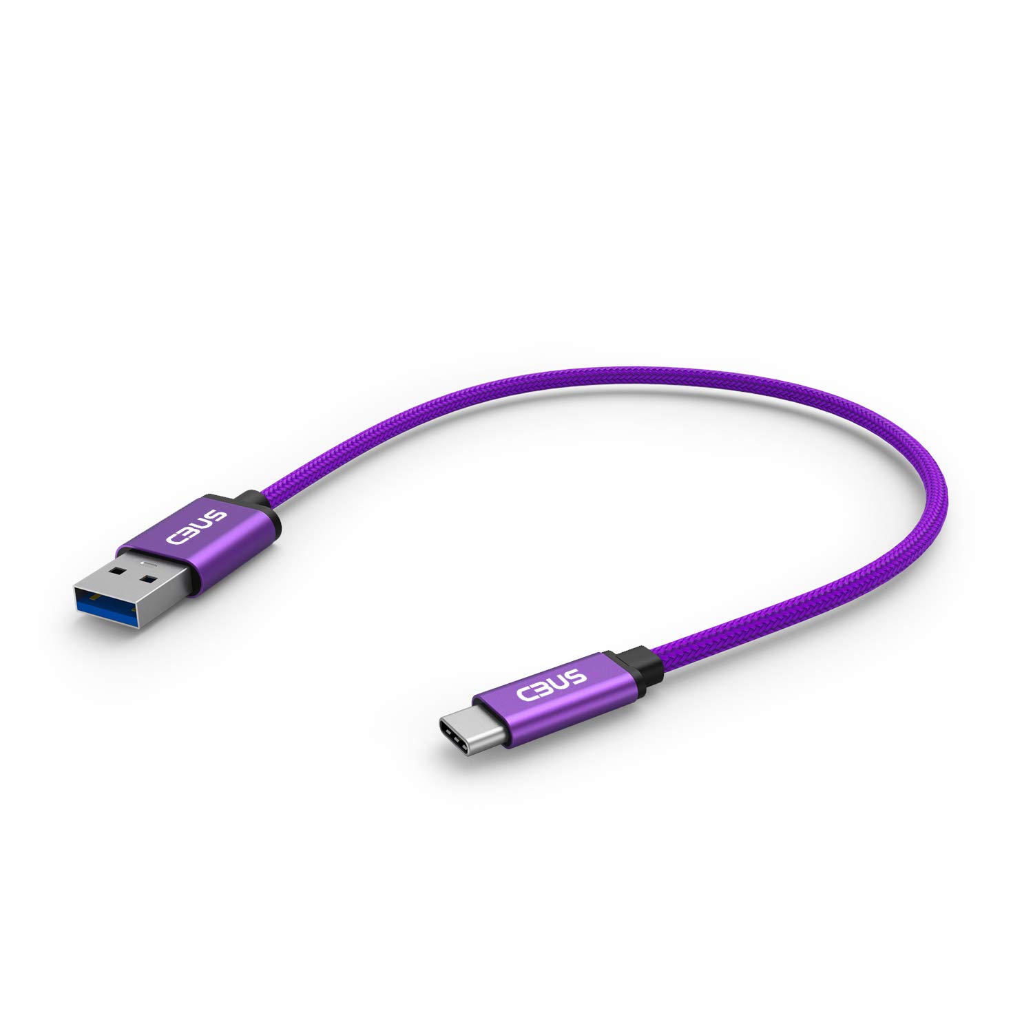 CBUS 25cm Heavy-Duty Braided USB C Charger Cable Compatible with iPhone 16/15/Pro/Max/Plus, iPad Pro, iPad Air, iPad 10, iPad Mini, Galaxy Tab, Steam Deck (Purple)
