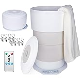 Jabbus Foldable Towel Warmer for Bathroom - 23L Electric Luxury Heated Towel Dryer Bucket with 3 Level Temperature and Timer Control Calentador de Toallas
