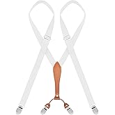 AYOSUSH Elastic Suspenders for Women Thin Y Back 4 Clip Skinny Ladies Suspenders