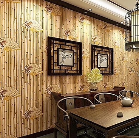 Amazon Co Jp 中国ファン 壁紙 Teahouse 勉強 ホテル レストラン 背景 壁の装飾 Classical壁紙 イエロー Diy 工具 ガーデン