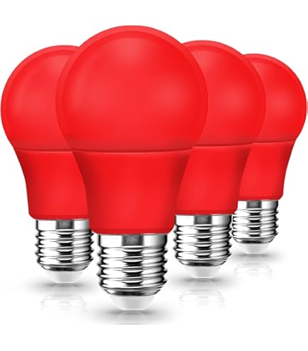 JAHEKS Red Light Bulb for Outdoor Porch, 9W(60W Equivalent