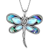 Tajuxa Moonstone Dragonfly Necklace for Women 925 Sterling Silver Dragonfly Pendant Necklaces Moonstone Jewelry Gifts for Women