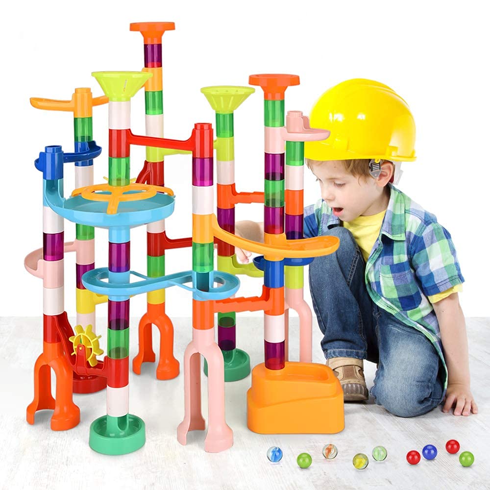 135PCS Marble Run Building Construction Set - STEM Learning Track Toy for Kids Age 3-12, Educational Race Track, Easy Assembly - Gifts for Boys Girls