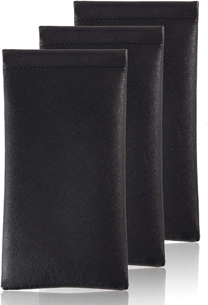3 Pack Glasses Pouch Case - Black 