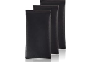 TRIUMPH VISION Squeeze Leather Sunglasses Pouch - 3 Pack Glasses Case Soft Eyeglass Sleeve Pouch Holder