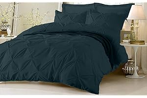 BLUEMOON HOMES Comforter Cover King Size 1 Piece Pinch Pleated 800 Thread Count 100% Egyptian Cotton Long Staple Quilt Cover, Silky Soft, Breathable with Hidden Zipper Closure Duvet Cover (Teal)