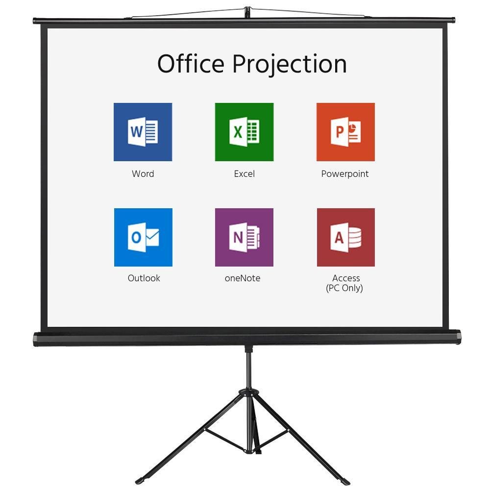 Yaheetech Portable Indoor Outdoor Projector Screen, 84 Inch Diagonal Projection HD 4:3 Projection Pull Up Foldable Stand Tripod，for Home Theater Cinema Party Office Presentation