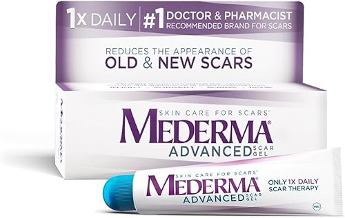 Mederma Advanced Scar Gel - 1x Daily: Use less, save more - Reduces the Appearance of Old & New Scars - #1 Doctor & Pharmacist Recommended Brand for Scars - 0.7 ounce