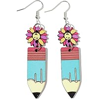 Book Drop Earrings For Women - 2 Pair Bookshelf Dangle Earrings For Book Lovers