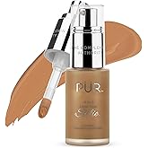 PÜR MINERALS 4-in-1 Love Your Selfie Foundation & Concealer - Longwear Full Coverage Liquid Makeup Foundation with Hydrating Blend for Refined-Looking, Natural Beauty Glow, Skin Texture & Tone
