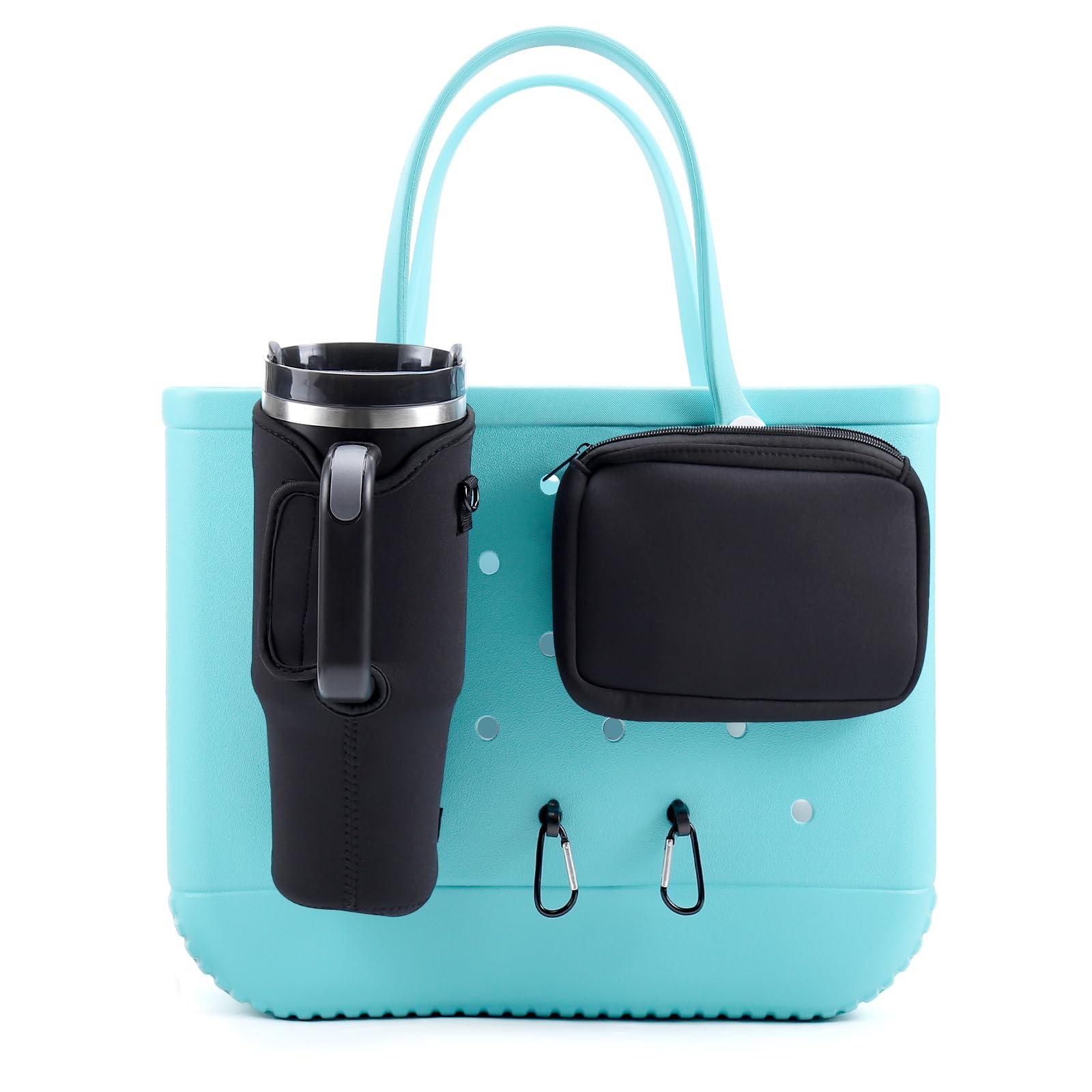 Photo 1 of MEETI 4PCS Organizer Holder for Bogg Bag, Accessories for Bogg Bags, Phone Holder compatible with Bogg Bag Original (Black)